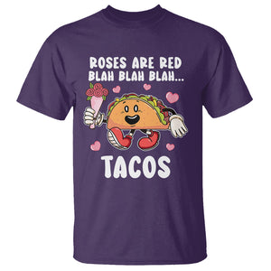 Valentine's Day T Shirt Roses Are Red Blah Tacos Funny Food Lover TS09 Purple Printyourwear