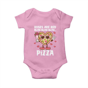 Valentine's Day Baby Onesie Roses Are Red Blah Pizza Funny Food Lover TS09 Light Pink Print Your Wear