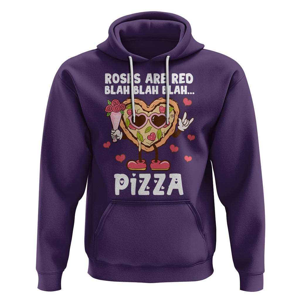 Valentine's Day Hoodie Roses Are Red Blah Pizza Funny Food Lover TS09 Purple Printyourwear