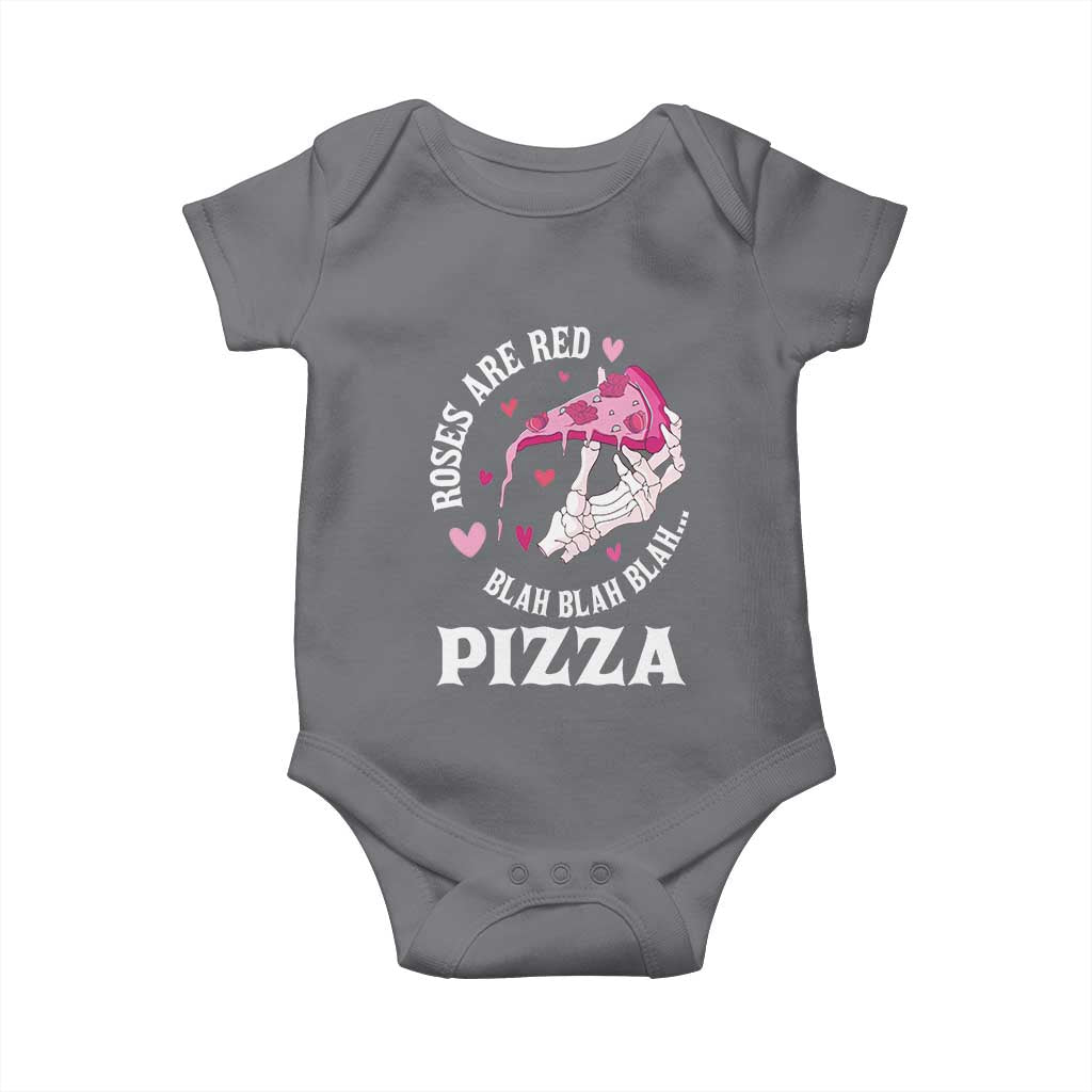 Valentine's Day Baby Onesie Roses Are Red Blah Skeleton Pizza Funny Food Lover TS09 Charcoal Print Your Wear