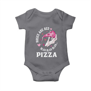 Valentine's Day Baby Onesie Roses Are Red Blah Skeleton Pizza Funny Food Lover TS09 Charcoal Print Your Wear