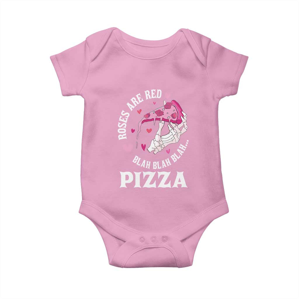 Valentine's Day Baby Onesie Roses Are Red Blah Skeleton Pizza Funny Food Lover TS09 Light Pink Print Your Wear