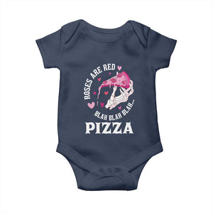 Valentine's Day Baby Onesie Roses Are Red Blah Skeleton Pizza Funny Food Lover TS09 Navy Print Your Wear