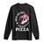 Valentine's Day Long Sleeve Shirt Roses Are Red Blah Skeleton Pizza Funny Food Lover TS09 Black Print Your Wear