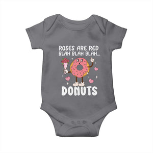 Valentine's Day Baby Onesie Roses Are Red Blah Donut Funny Food Lover TS09 Charcoal Print Your Wear