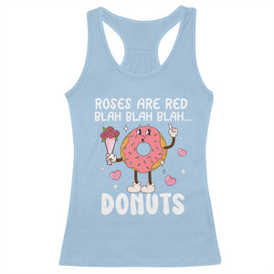 Valentine's Day Racerback Tank Top Roses Are Red Blah Donut Funny Food Lover TS09 Light Blue Print Your Wear
