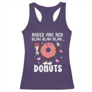 Valentine's Day Racerback Tank Top Roses Are Red Blah Donut Funny Food Lover TS09 Purple Print Your Wear