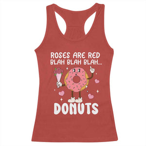Valentine's Day Racerback Tank Top Roses Are Red Blah Donut Funny Food Lover TS09 Red Print Your Wear