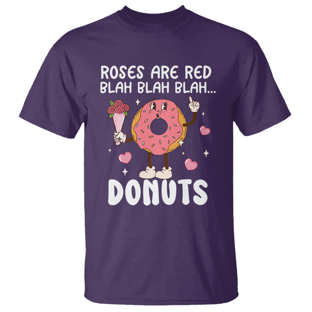 Valentine's Day T Shirt Roses Are Red Blah Donut Funny Food Lover TS09 Purple Printyourwear