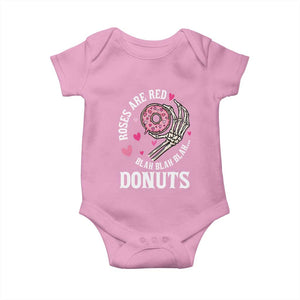 Valentine's Day Baby Onesie Roses Are Red Blah Skeleton Donut Funny Food Lover TS09 Light Pink Print Your Wear