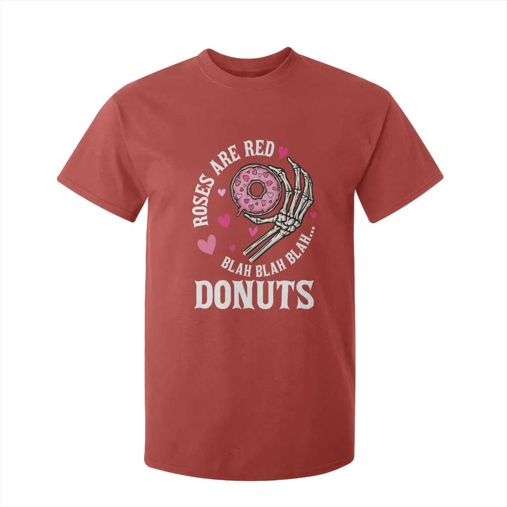 Valentine's Day T Shirt For Kid Roses Are Red Blah Skeleton Donut Funny Food Lover TS09 Red Print Your Wear