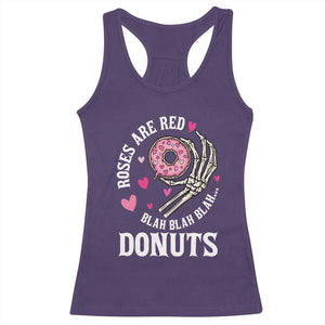 Valentine's Day Racerback Tank Top Roses Are Red Blah Skeleton Donut Funny Food Lover TS09 Purple Print Your Wear
