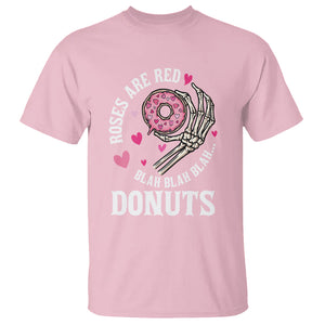 Valentine's Day T Shirt Roses Are Red Blah Skeleton Donut Funny Food Lover TS09 Light Pink Printyourwear