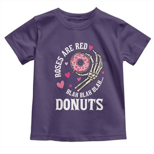 Valentine's Day Toddler T Shirt Roses Are Red Blah Skeleton Donut Funny Food Lover TS09 Purple Print Your Wear