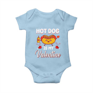 Valentine's Day Baby Onesie Cute Hot-Dog Is My Valentine Food Lover TS09 Light Blue Print Your Wear