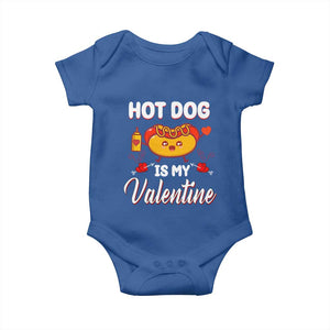 Valentine's Day Baby Onesie Cute Hot-Dog Is My Valentine Food Lover TS09 Royal Blue Print Your Wear