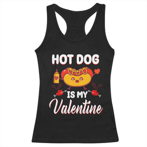 Valentine's Day Racerback Tank Top Cute Hot-Dog Is My Valentine Food Lover TS09 Black Print Your Wear