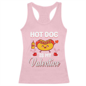 Valentine's Day Racerback Tank Top Cute Hot-Dog Is My Valentine Food Lover TS09 Light Pink Print Your Wear