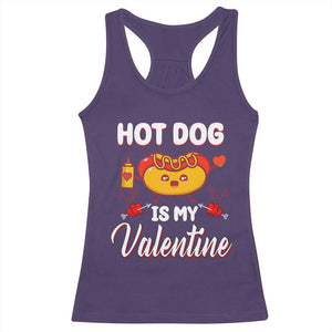 Valentine's Day Racerback Tank Top Cute Hot-Dog Is My Valentine Food Lover TS09 Purple Print Your Wear