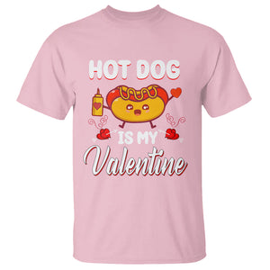 Valentine's Day T Shirt Cute Hot-Dog Is My Valentine Food Lover TS09 Light Pink Printyourwear