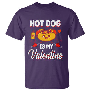 Valentine's Day T Shirt Cute Hot-Dog Is My Valentine Food Lover TS09 Purple Printyourwear