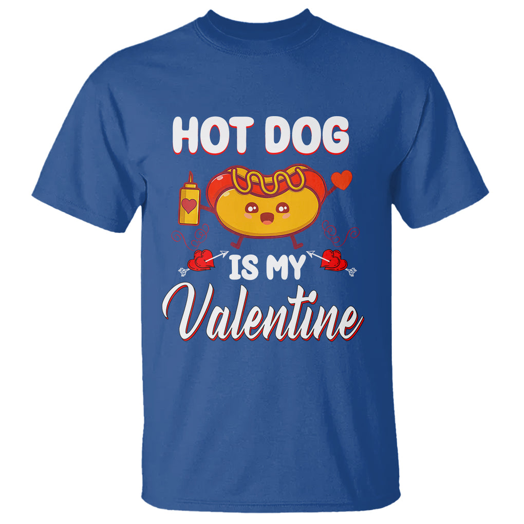 Valentine's Day T Shirt Cute Hot-Dog Is My Valentine Food Lover TS09 Royal Blue Printyourwear