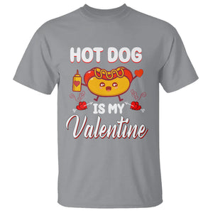 Valentine's Day T Shirt Cute Hot-Dog Is My Valentine Food Lover TS09 Sport Gray Printyourwear