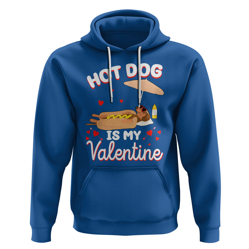 Valentine's Day Hoodie Funny Dachshund Hot-Dog Is My Valentine TS09 Royal Blue Printyourwear