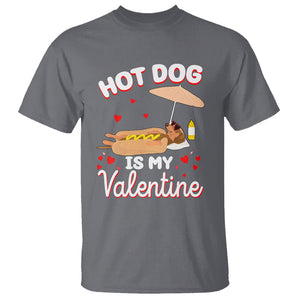 Valentine's Day T Shirt Funny Dachshund Hot-Dog Is My Valentine TS09 Charcoal Printyourwear