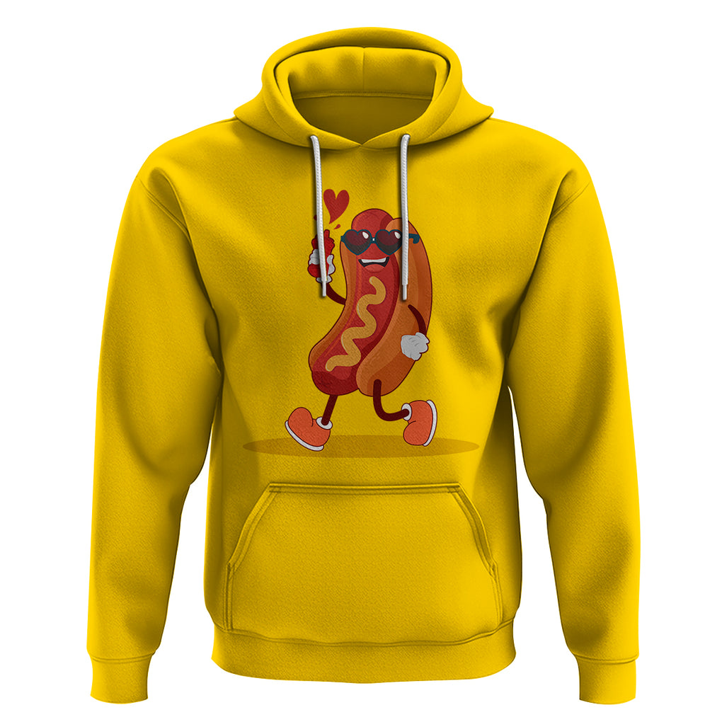 Valentine's Day Hoodie Heart Hot Dog Cute Sausage Bun Food Lover TS09 Daisy Printyourwear