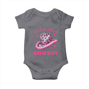Valentine's Day Baby Onesie Cupid Find Me A Cowboy Western Heart Leopard Hat TS09 Charcoal Print Your Wear
