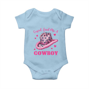 Valentine's Day Baby Onesie Cupid Find Me A Cowboy Western Heart Leopard Hat TS09 Light Blue Print Your Wear