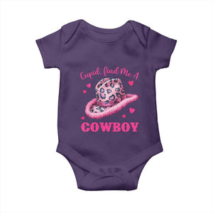 Valentine's Day Baby Onesie Cupid Find Me A Cowboy Western Heart Leopard Hat TS09 Purple Print Your Wear