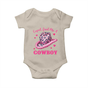 Valentine's Day Baby Onesie Cupid Find Me A Cowboy Western Heart Leopard Hat TS09 Sand Print Your Wear