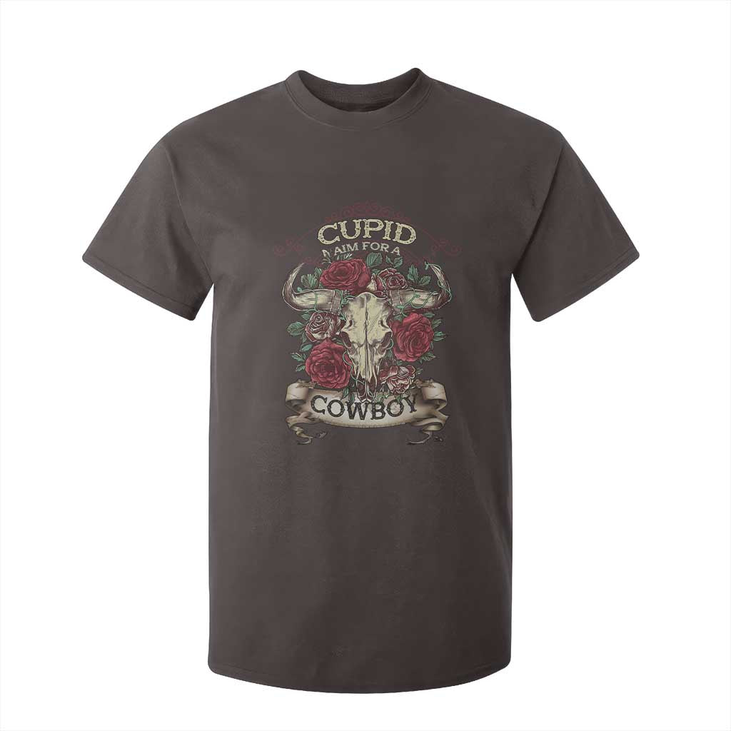Valentine's Day T Shirt For Kid Cupid Aim For A Cowboy Western TS09 Dark Chocolate Print Your Wear