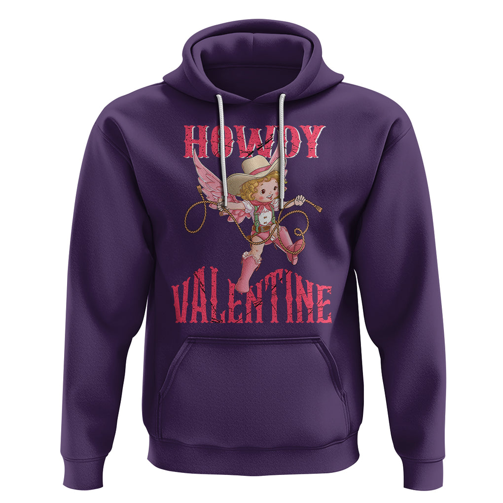 Howdy Valentine's Day Hoodie Cupid Retro Western Cowgirl Cowboy TS09 Purple Printyourwear