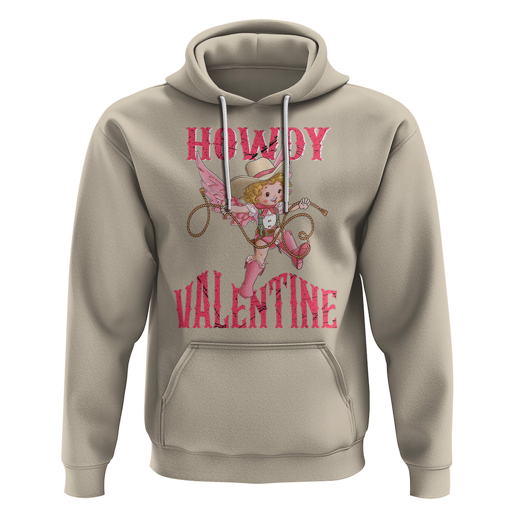 Howdy Valentine's Day Hoodie Cupid Retro Western Cowgirl Cowboy TS09 Sand Printyourwear