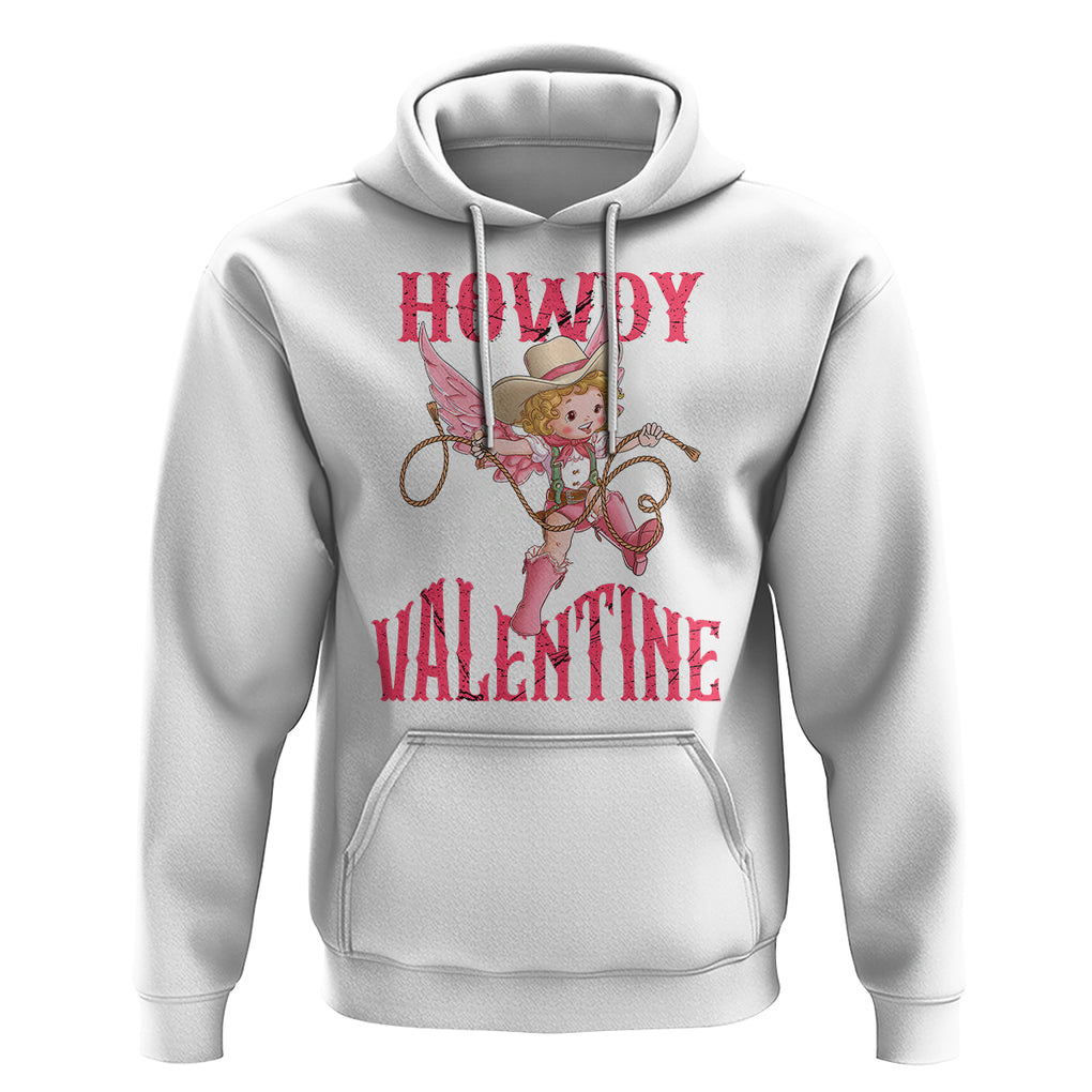 Howdy Valentine's Day Hoodie Cupid Retro Western Cowgirl Cowboy TS09 White Printyourwear