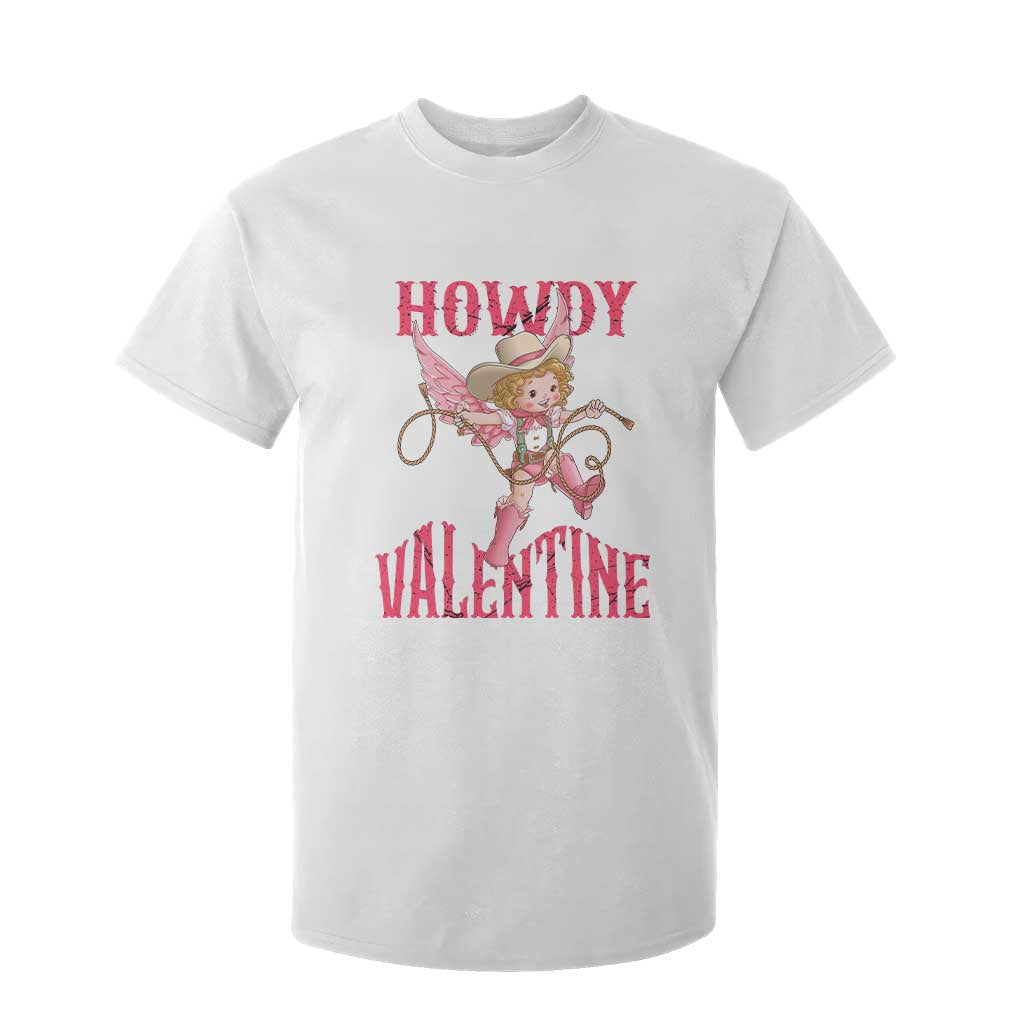 Howdy Valentine's Day T Shirt For Kid Cupid Retro Western Cowgirl Cowboy TS09 White Print Your Wear