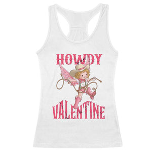 Howdy Valentine's Day Racerback Tank Top Cupid Retro Western Cowgirl Cowboy TS09 White Print Your Wear