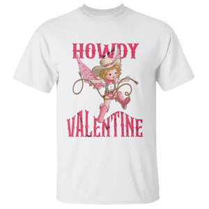 Howdy Valentine's Day T Shirt Cupid Retro Western Cowgirl Cowboy TS09 White Printyourwear