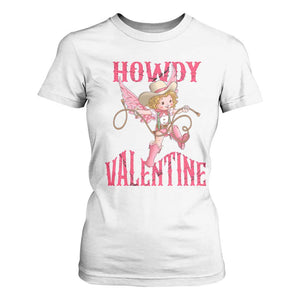 Howdy Valentine's Day T Shirt For Women Cupid Retro Western Cowgirl Cowboy TS09 White Print Your Wear