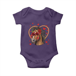 Valentine's Day Baby Onesie Funny Cute Horse Cowboy Western TS09 Purple Print Your Wear