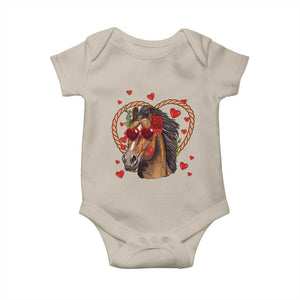 Valentine's Day Baby Onesie Funny Cute Horse Cowboy Western TS09 Sand Print Your Wear