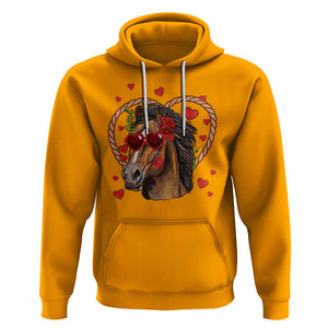 Valentine's Day Hoodie Funny Cute Horse Cowboy Western TS09 Gold Printyourwear