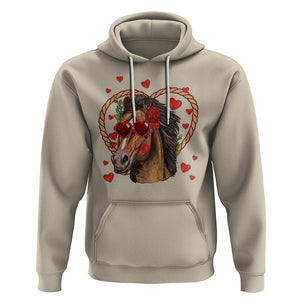 Valentine's Day Hoodie Funny Cute Horse Cowboy Western TS09 Sand Printyourwear
