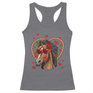 Valentine's Day Racerback Tank Top Funny Cute Horse Cowboy Western TS09 Charcoal Print Your Wear