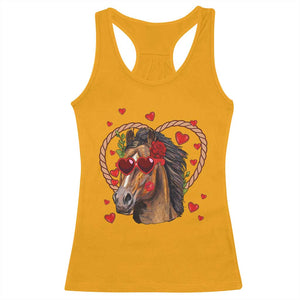 Valentine's Day Racerback Tank Top Funny Cute Horse Cowboy Western TS09 Gold Print Your Wear