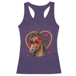 Valentine's Day Racerback Tank Top Funny Cute Horse Cowboy Western TS09 Purple Print Your Wear