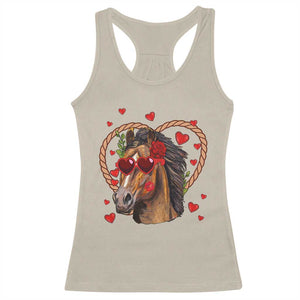 Valentine's Day Racerback Tank Top Funny Cute Horse Cowboy Western TS09 Sand Print Your Wear